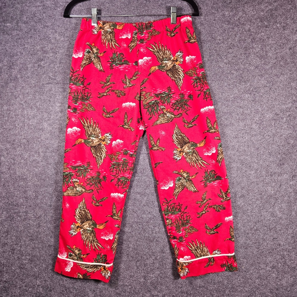 Lands' End Womens Red Pajama Pants Mallard Duck Hunting Nature Outdoors Sz S/8